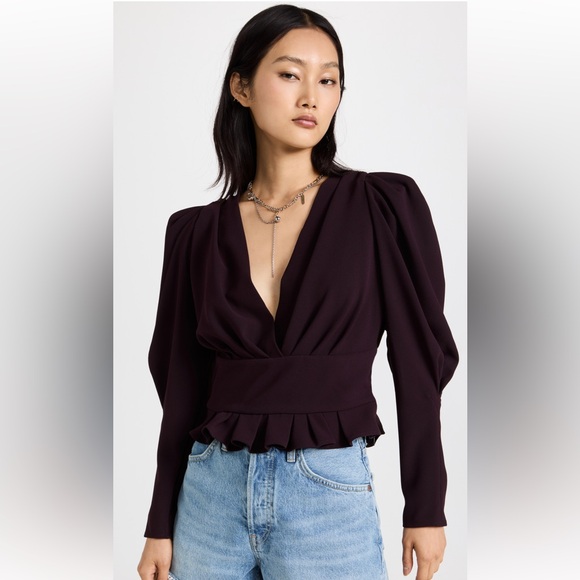 IRO Tops - IRO Stepie Blouse in Burgundy, Size: 36 (US 4/S)